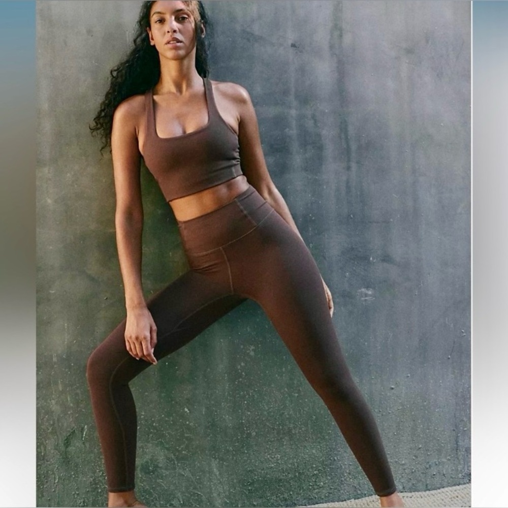 FP Movement  Free People Never Better 7/8 Leggings Cocoa Brown Sz L NWT 81587180 - Picture 2 of 10